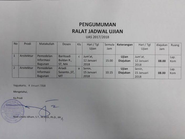 ralat jadwal