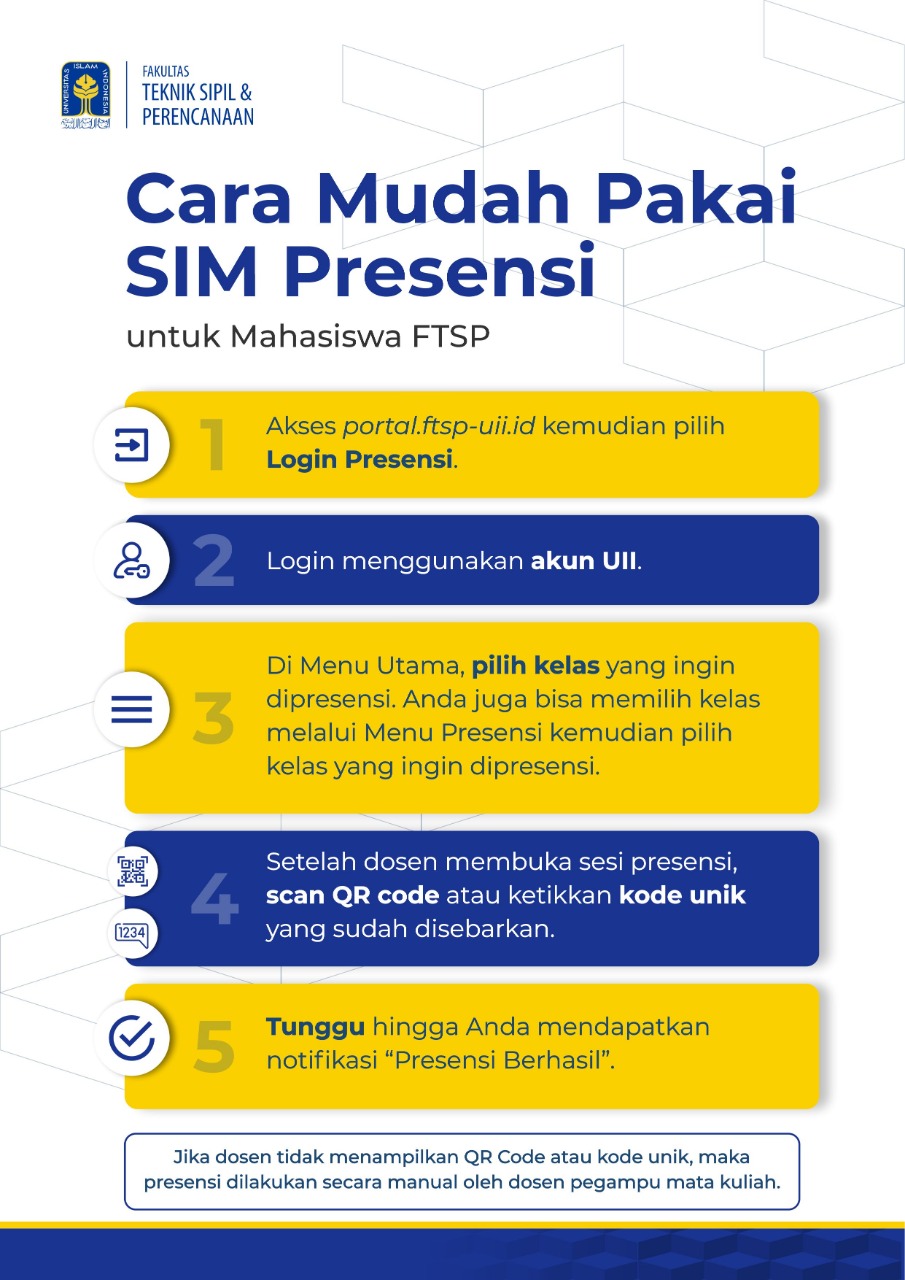 PANDUAN PENGGUNAAN SIM PRESENSI UNTUK MAHASISWA FTSP UII